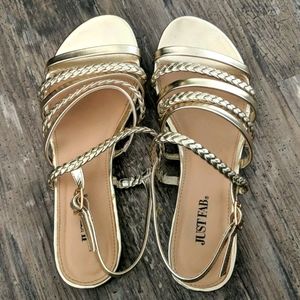 Just Fab Gold Gladiator Sandals